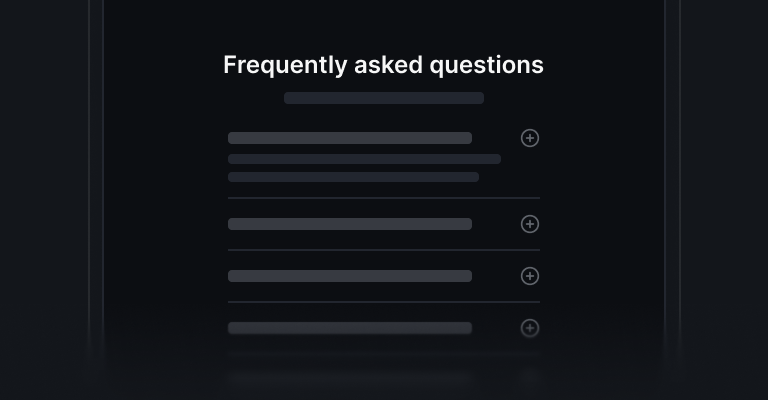 FAQ sections